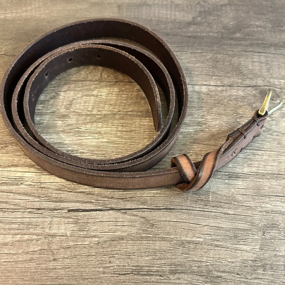 Frye Men Genuine Leather Belt‎ XL Brown Buckle Knot Detail Western Ranch Rodeo
